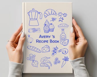 Personalized Name Recipe Book, Custom Cookbook Hardcover Journal,Cooking journal, Recipe Book For Her, Wedding Gift Idea- Family Recipe Book