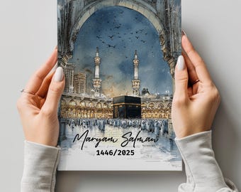 Personalized Umrah&Hajj Journal-Custom Name Umrah Gift-Umrah Mubarak Gift-Hajj Mubarak Gift-Dua Journal-Muslim Prayer Planner-Umrah Notebook