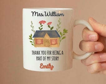 It Takes a Village Mug-Thank You Mug Personalized For-Teacher-Nanny-Babysitter-Daycare Worker-Mentor-Neighbor-Thank You Keepsake Gifts
