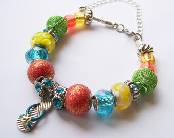 Dzień na plaży-Europejski styl Flip flop Charm bransoletka-Biżuteria lato