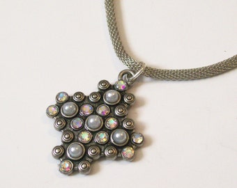 GLINDA-sparkly Industrial naszyjnik z łańcuszkiem siatki-unikalne Fantasy Biżuteria