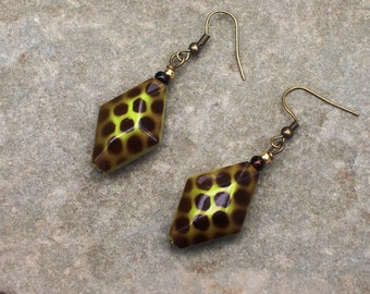 COME SLITHER - Snakeskin Print Dangle Earrings - Animal Print Jewelry