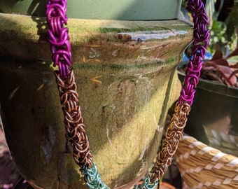 Boho Chainmaille Byzantine Necklace - Earth