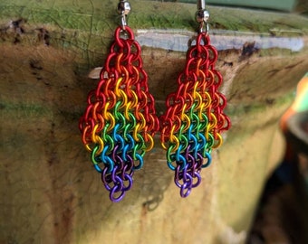 Euro Diamond Earring - Rainbow/Pride