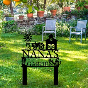 Personalized Metal Farm Garden Stake, Custom Metal Farm Barn Sign,American Farmhouse Decor with Tractor,Old Barn Decor,Custom Farming Garden