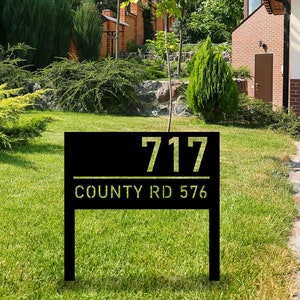 Personalized Modern House Address Number Sign, Custom House Number Garden Stake, New Homeowner Gift, Address Yard Stake, Address Number Gift