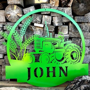 Personalized Metal Farm Sign With Tractor Design, Tractor Lover Gift, Custom Tractor Family Name Metal Sign, Farmer Tractor Gift, Farm Sign