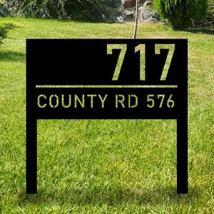Personalisierte moderne Hausadresse Nummer Zeichen, benutzerdefinierte Hausnummer Gartenstecker, neues Hausbesitzer Geschenk, Adresse Yard Einsatz, Adressnummer Geschenk