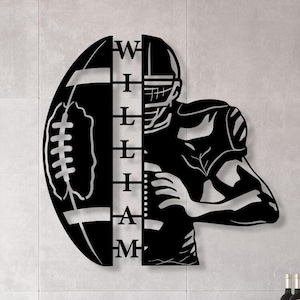 Customized American Football Player Name Sign, Personalized US Football Player Gift, Football Room Decor, Football Lover Gift,Man Cave Decor