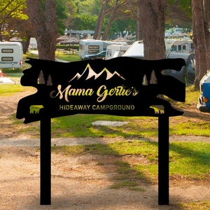 Metal Outdoor Camping Garden Stake, Custom Campfire Sign, Personalized Camping Gifts,Mountain Decor,Camper Garden Decor,Outdoor Garden Stake