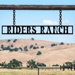 Letrero de metal personalizado para rancho, regalo para casa de rancho, letrero personalizado con el nombre de la granja para entrada exterior, letrero de rancho de acero duradero, regalo para dueño de casa de campo