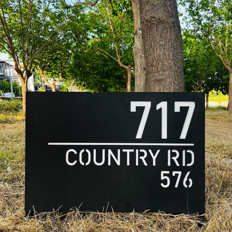 Sign on Stakes, Address Sign, Large House Sign, House Numbers ...