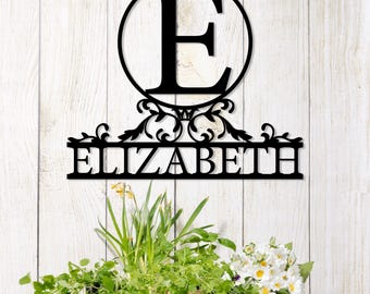 Custom Metal Name Sign, Personalized Monogram Wall Art, Customized Family Gift, Last Name Monogram Sign, Family Name Sign, Wedding Sign Gift
