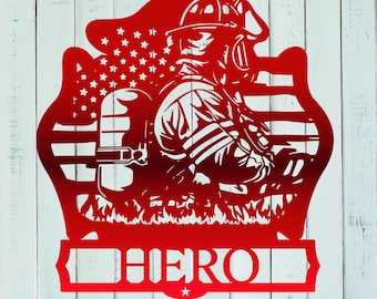 Letrero personalizado de bombero, regalo de jubilación de bombero, letrero de metal personalizado de bombero, letrero de estación de bomberos con cruz de Malta, regalo de jefe de bomberos