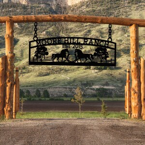 Metal Farm Ranch Sign With Horse Decor, Personalized Country Home Gift ...