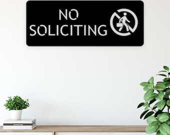 No Soliciting Metal Wall Sign, Property Signage, New House Owner Gift, No Solicitors Decor, Metal House Sign, Outdoor House Private Sign