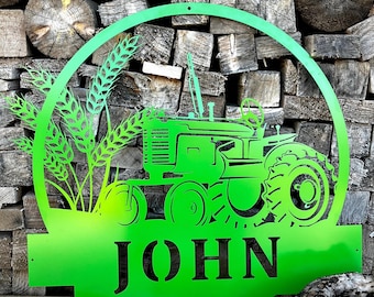 Personalized Metal Farm Sign With Tractor Design, Tractor Lover Gift, Custom Tractor Family Name Metal Sign, Farmer Tractor Gift, Farm Sign