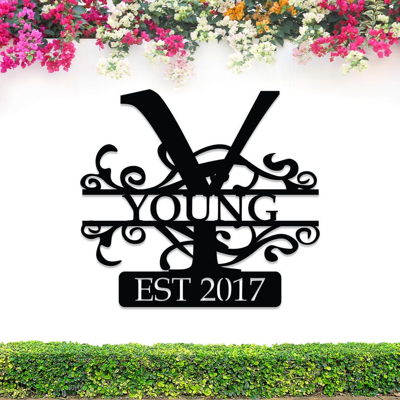 Metal Monogram Last Name Sign, Monogram Wall Decor, Personalized ...