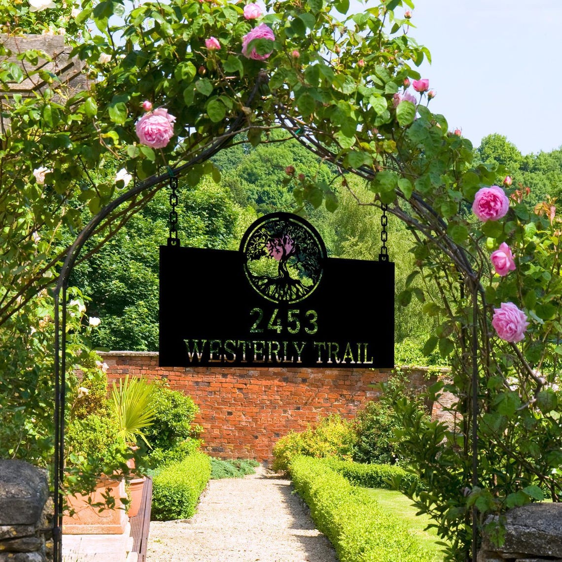 Customized Family Tree Addres Sign, Personalized Farmhouse Gate Sign ...