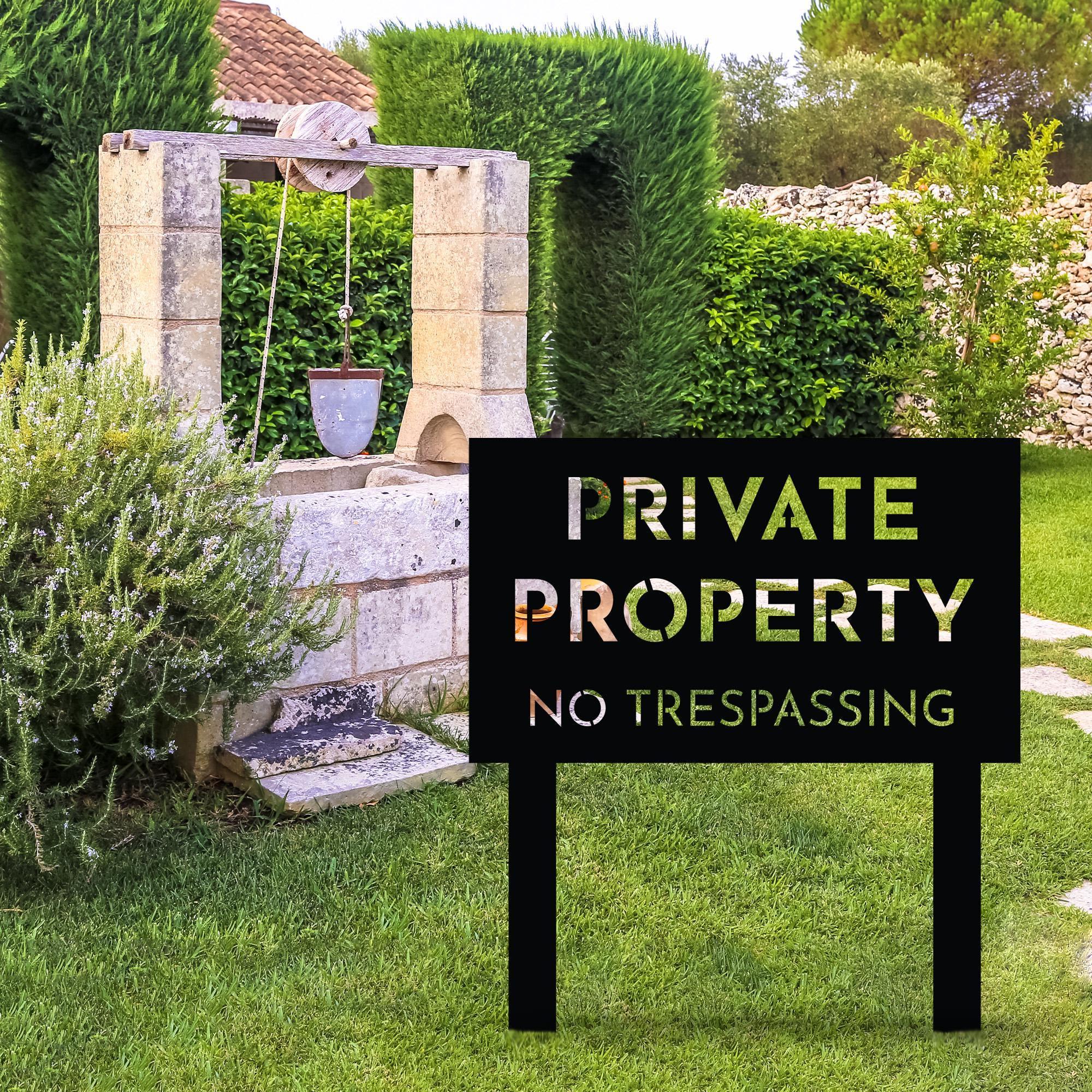 Custom Yard Sign, Private Property Sign, Customized Warning Stake ...