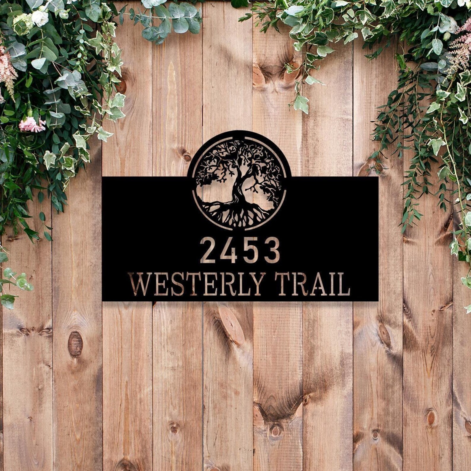 Customized Family Tree Addres Sign, Personalized Farmhouse Gate Sign ...