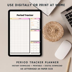 Printable menstrual tracker, PDF period planner, menstrual log, cycle length, ovulation period