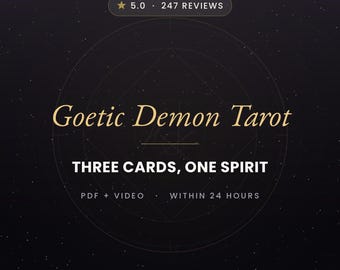 Lectura del Tarot del Demonio Goético, 3 cartas / Tirada personalizada de Ars Goetia para el trabajo con la sombra / Guía psíquica oculta, PDF y vídeo