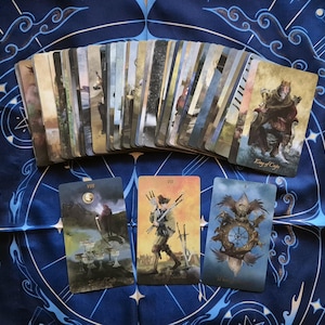 Example cards used in three card tarot reading