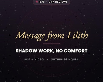 Lilith Tarot Reading, Dark Feminine Shadow Work, 3 Card Channeled Message from Lilith, Witchy Gift for Her, PDF + Video