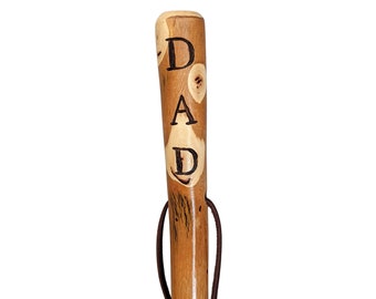 Walking Stick with "Dad"  Carved in Hiking Staff up to 60" tall
