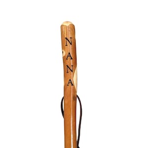 Walking Stick with &quot;NaNa&quot;  Carved in Hiking Staff up to 60&quot; tall