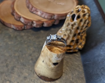 Bague de fiançailles surprise, posez la question quand les morilles éclatent. Boîte à bagues en morilles sculptées