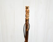 Hand Carved Walking Stick, Bear Walking Stick - Grizzly Carving - Bear Stick - Hiking - Sweetgum Staff