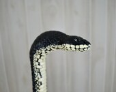 Snake Cane - Black Rat Snake Carving in Dogwood - Full Snake Carving on Walking Cane - Handcarved