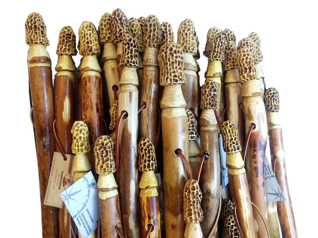 Morel Mushroom Walking Stick Morel Mushroom Hunting Stick Morel Carving