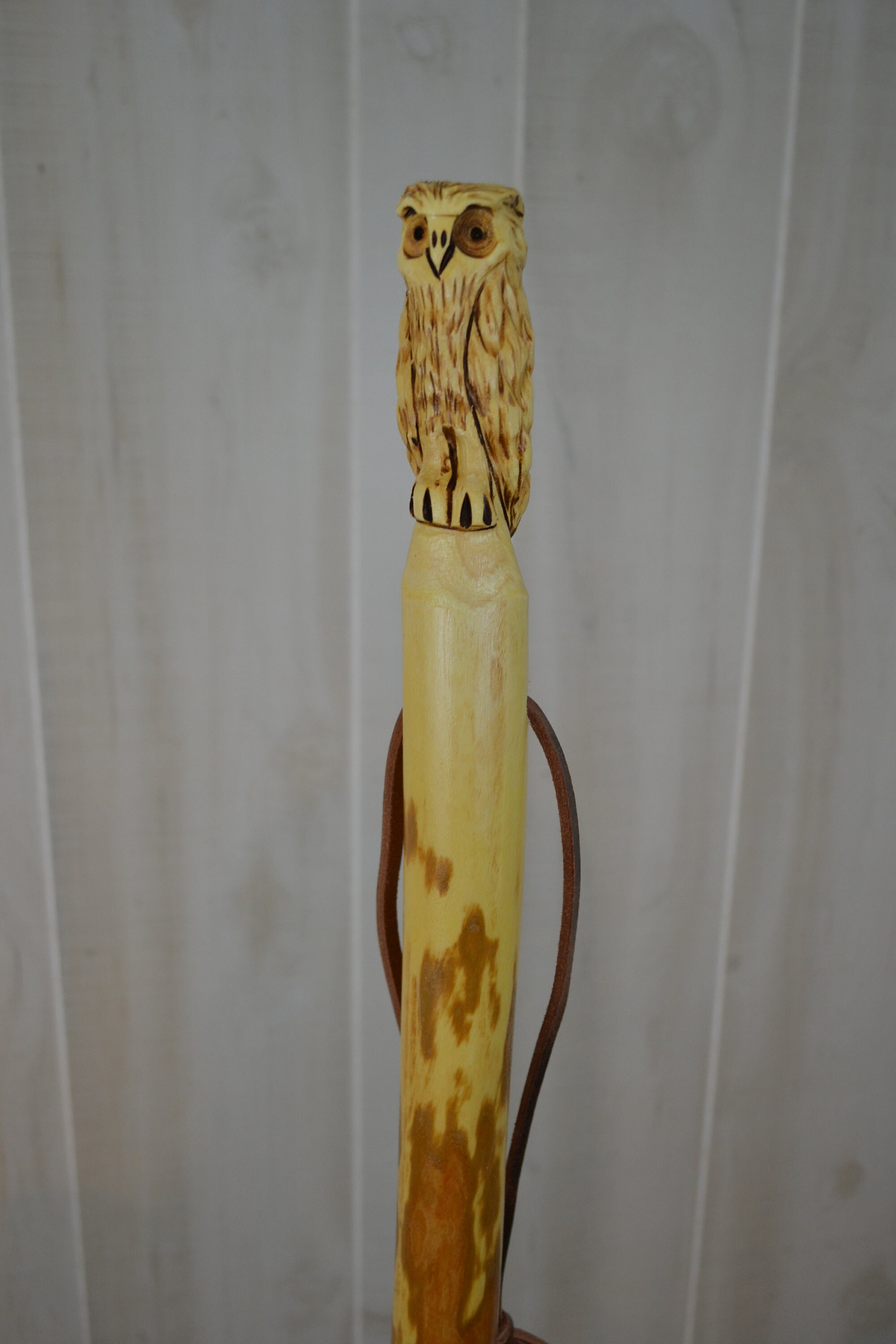 Walking Stick with Owl Carving in Hardwood Strong Kiln Dried Etsy