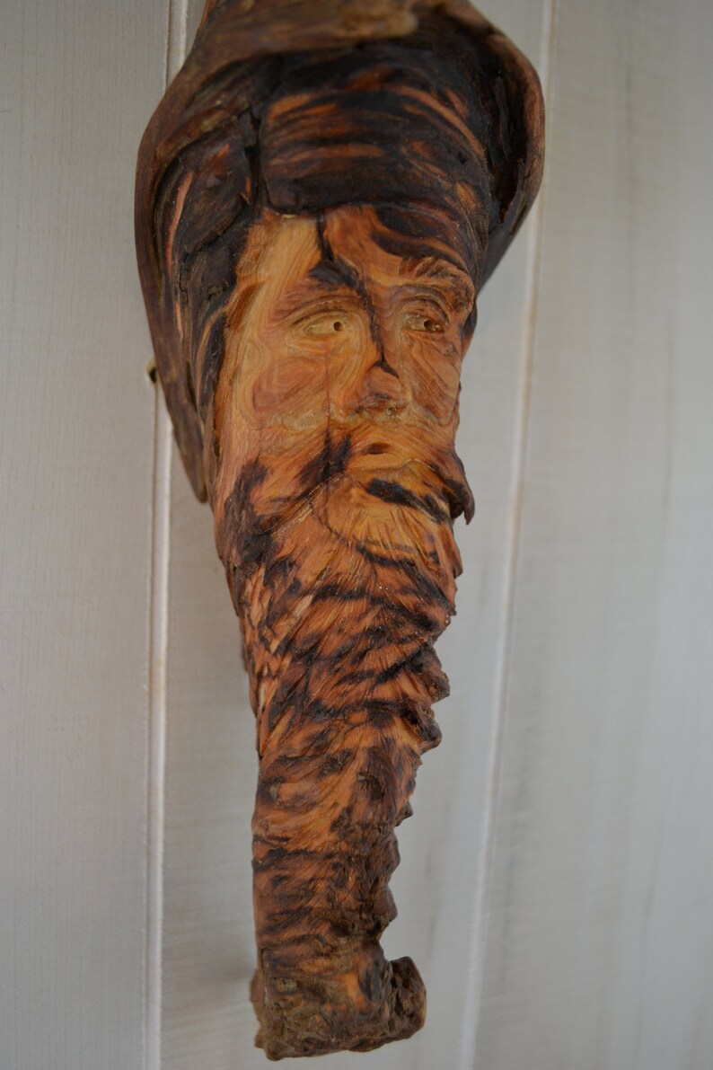 Pine Knot Wood Carving Mountain Man of the Tree Wood Etsy