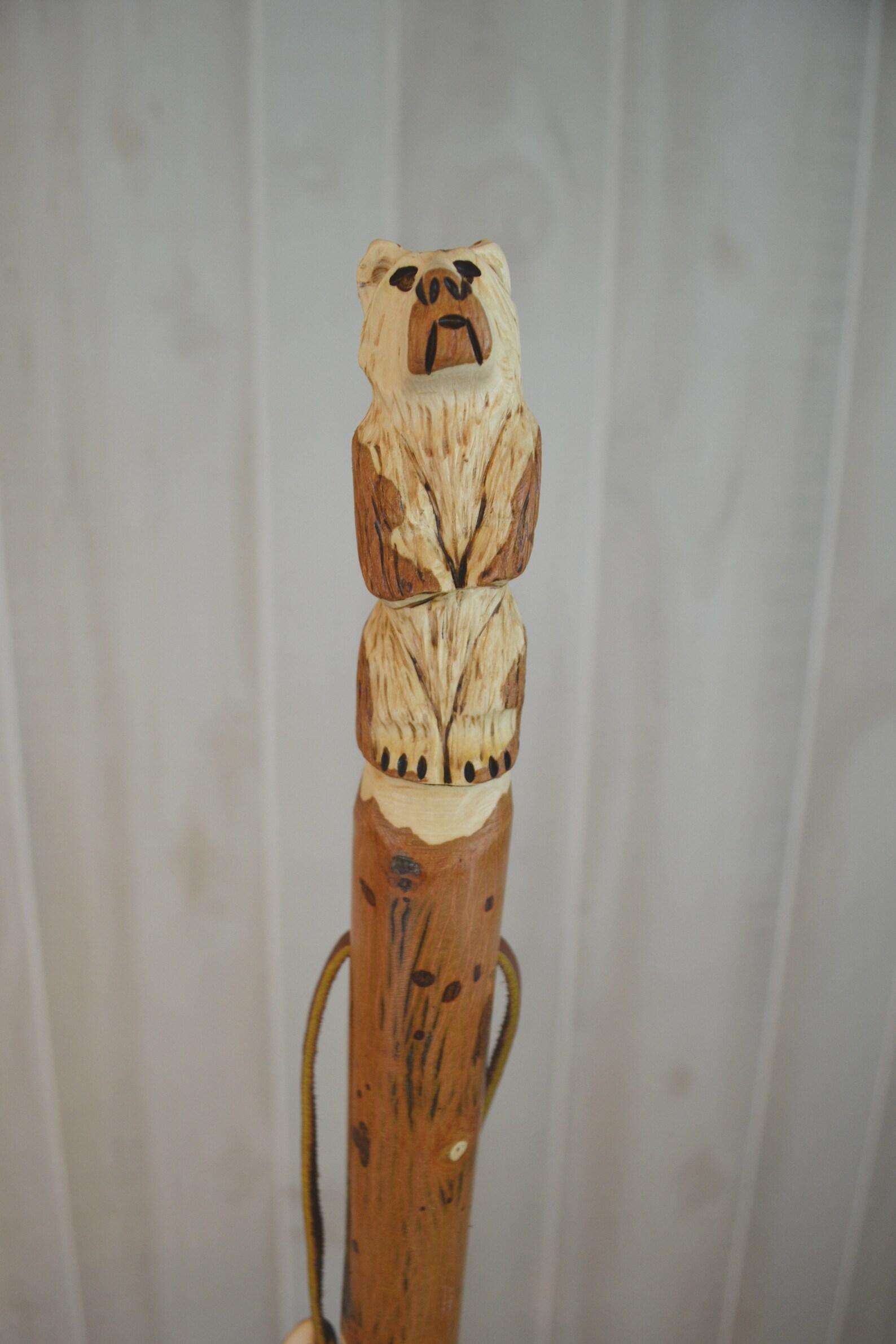 Hand Carved Walking Stick Bear Walking Stick Grizzly Etsy