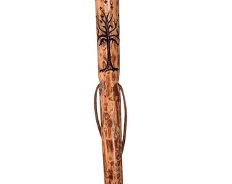 Tree of Gondor Walking Stick Image Carved in Hiking Staff up to 60" tall
