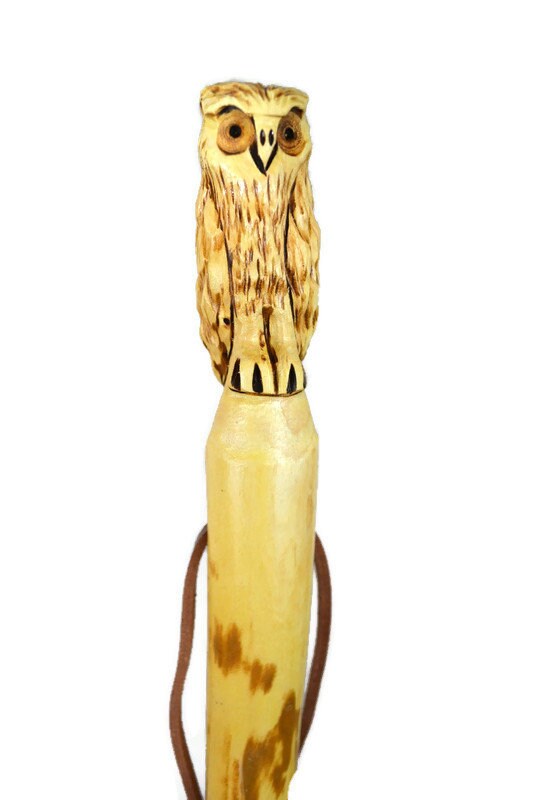 Owl on walking stick woodcarving project Owl on walking stick woodcarving project