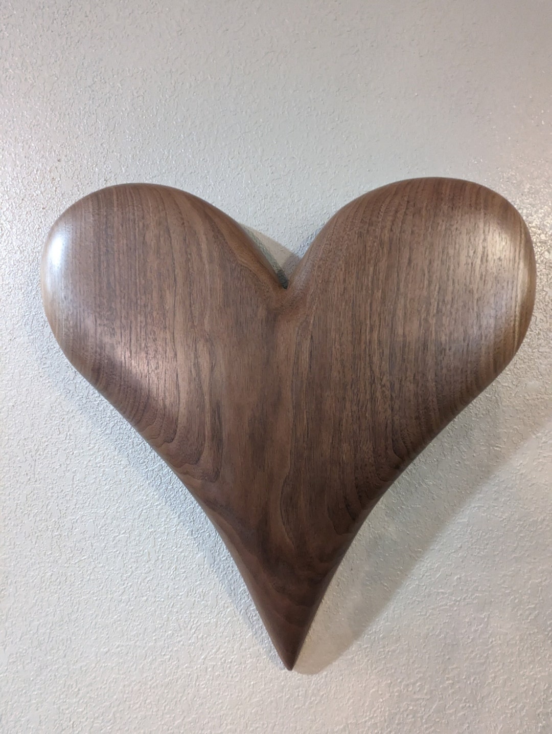 Wood Heart Decor Wall Hanging Wood Heart Carving Anniversary Wedding Valentine's Day Gift by