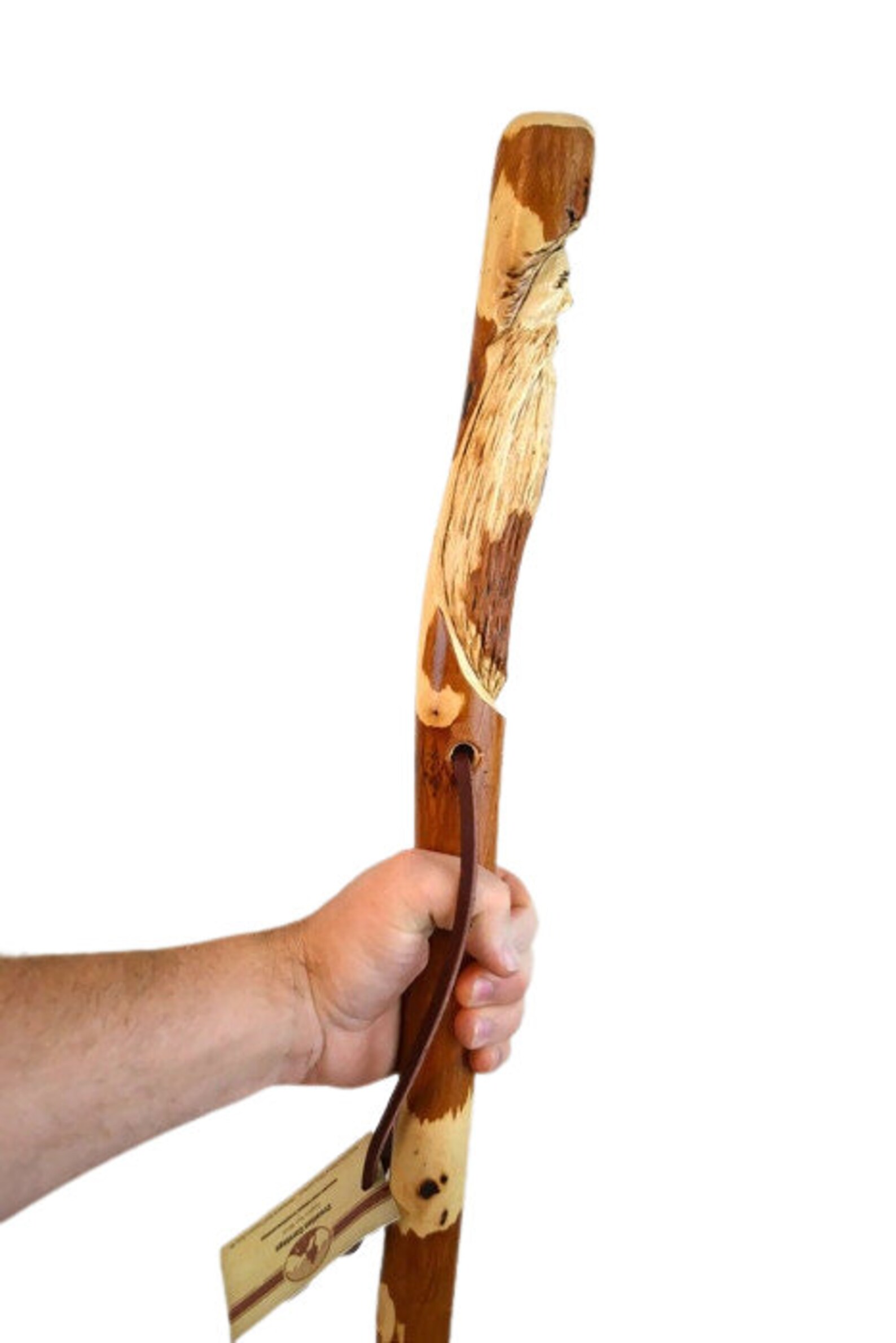 Hand Carved Walking Stick Whimsical Face Carving Handcarved Etsy