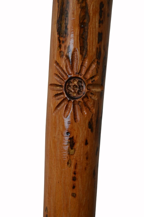 Spiral Walking Stick Natural Spiraled Staff in 60 Persimmon Wood from the Ozarks by Creation Carvings 