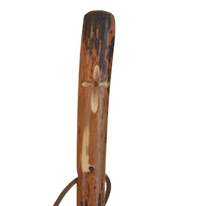 Handcrafted Christian Walking Stick with Carved Cross - Kiln-Dried Hardwood Hiking Staff