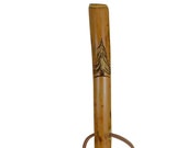 Walking Stick, Evergreen Tree Carving on Staff, Outdoor Scenery Carved on walking-stick, Kiln Dried, Trecker, Hardwood, up to 60 quot