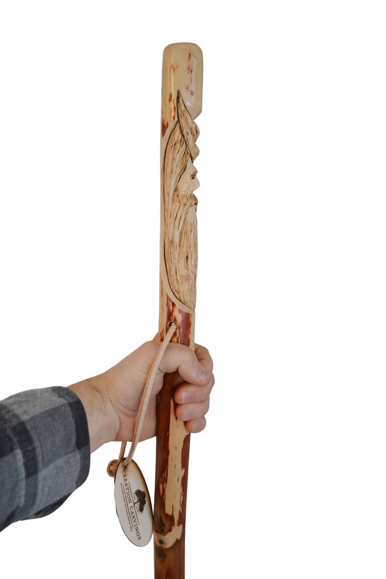 Handskuren träkäpp Spirit: 60" dogwood vandringsstav bild 6