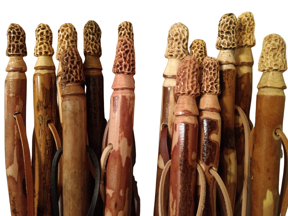 Morel Mushroom Walking Stick Morel Mushroom Hunting Stick Etsy