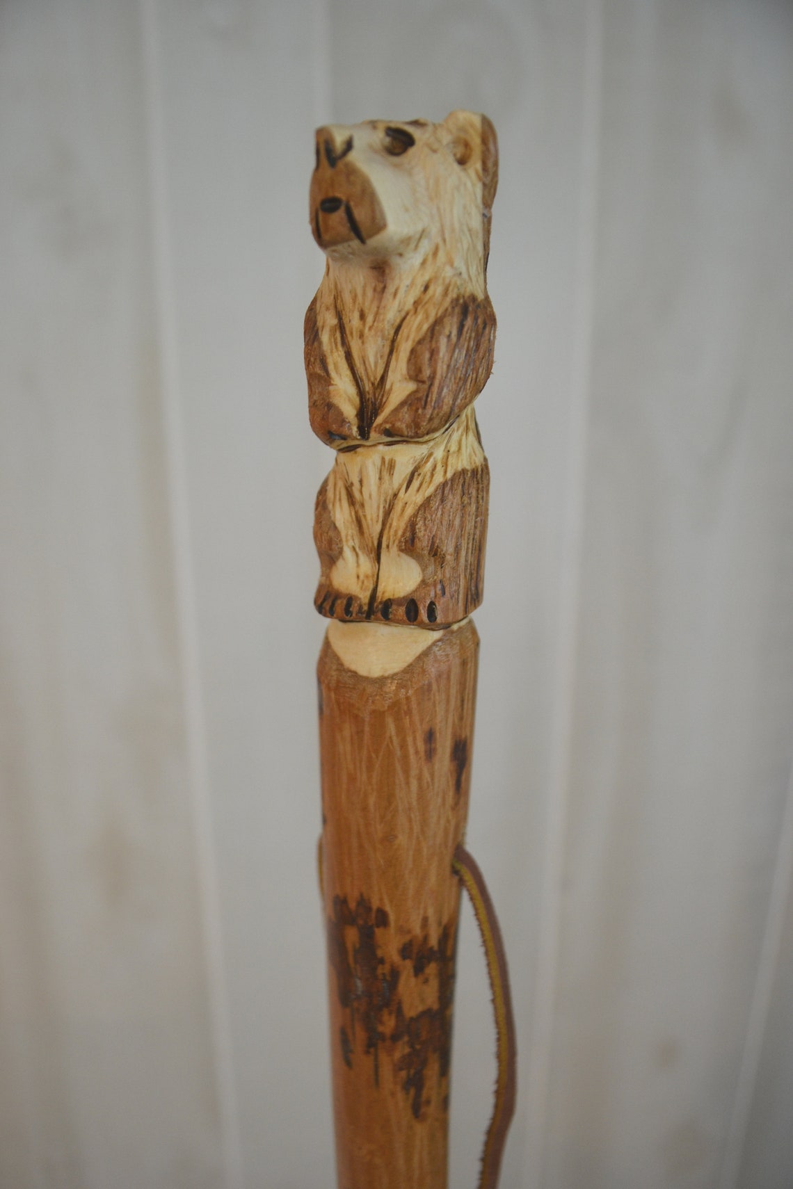 Hand Carved Walking Stick Bear Walking Stick Grizzly Etsy