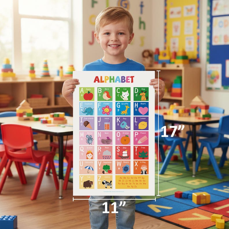 16 Laminated Educational Posters for Toddlers ,kids - Includes Alphabet ...