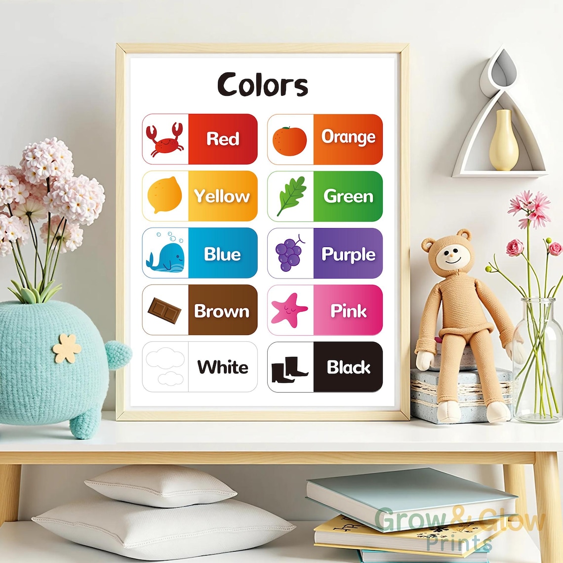 Learning Colors Chart for Kids-educational Wall Posters for Teacher and ...